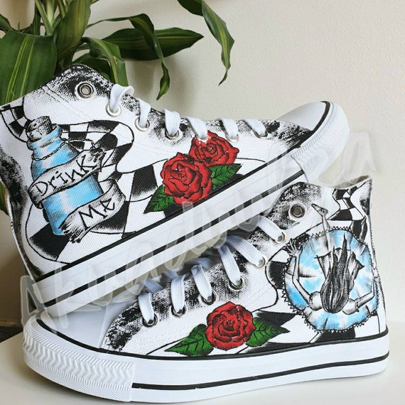 Alice in Wonderland Inspired Hand Painted Shoes / Alices - Etsy
