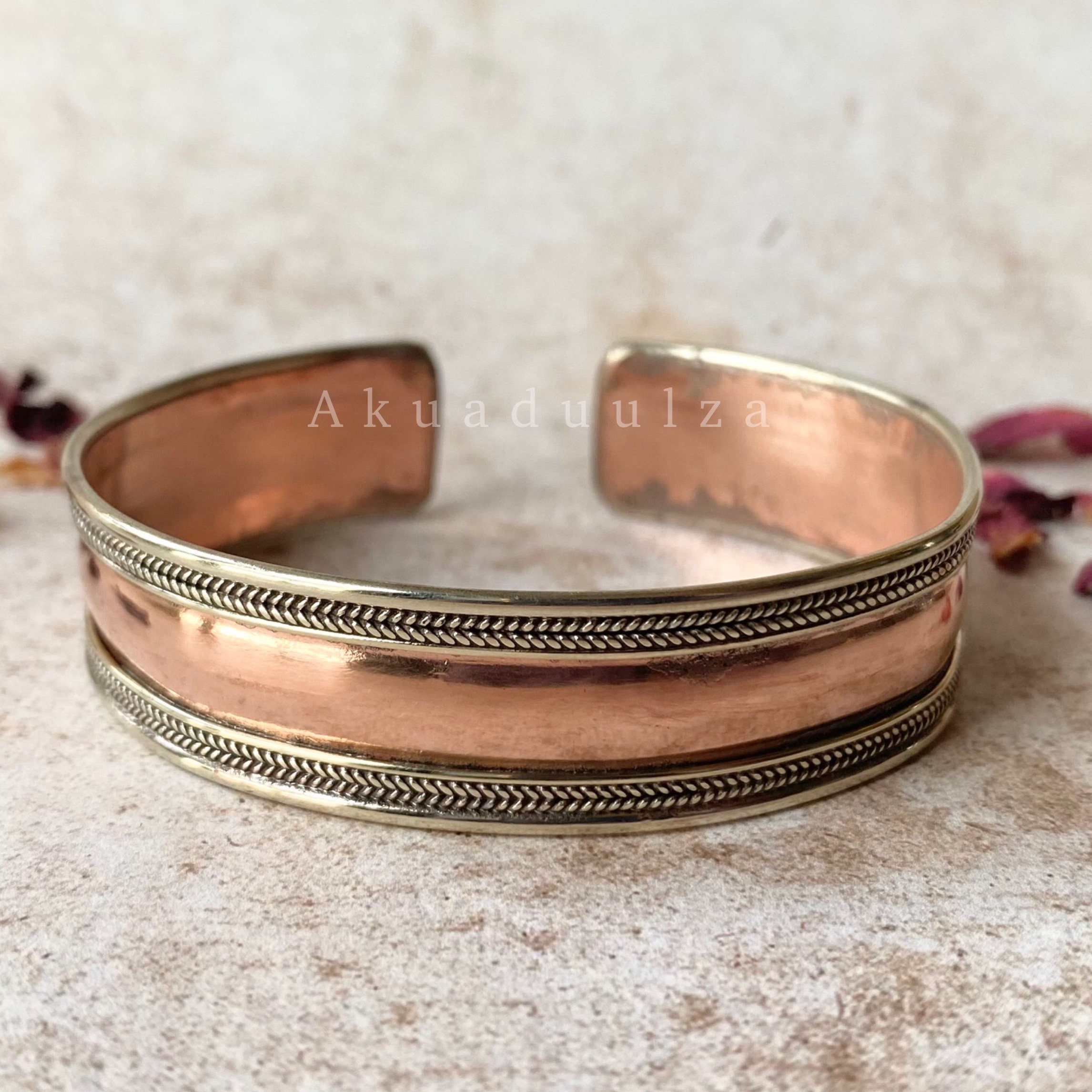 Copper Bracelet, Handmade Premium Pure Solid Copper Chain, Raw