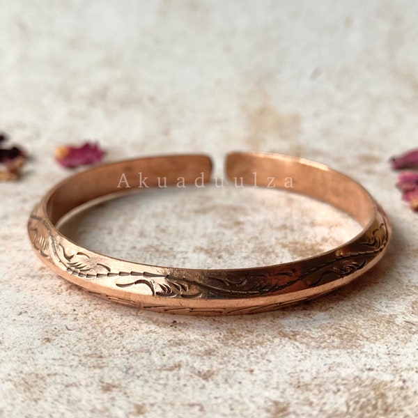 Buddhist Wind COPPER Adjustable Copper Bracelet / HIPPIE BOHO / Bohemian Cuff bracelet / Himalayan Tibetan Jewellery / Unisex bangle