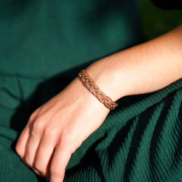 BRAIDED Healing Copper Bracelet | Handmade in Nepal | Pure Solid Copper Cuff Bangle