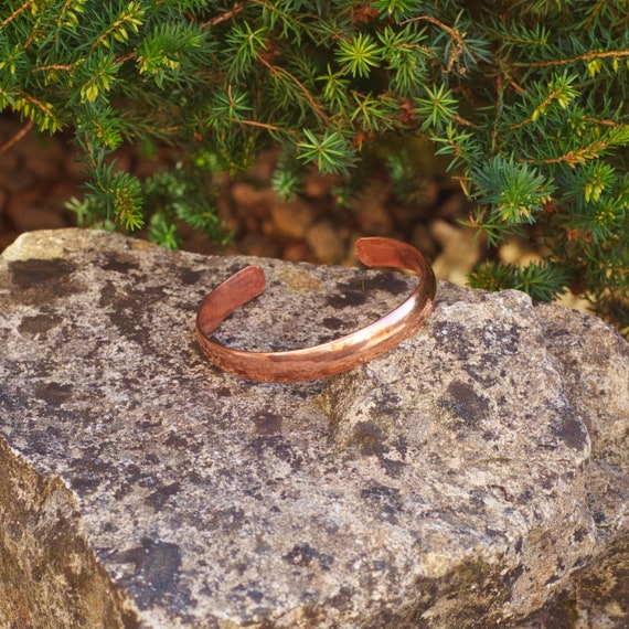 Healing Copper Bracelet - Pure Solid Copper Cuff Bangle - Handmade in Nepal