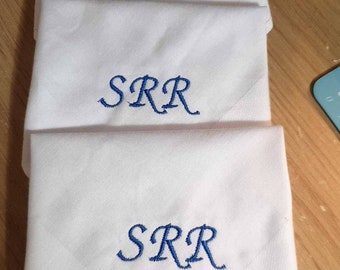 Personalised Handmade Handkerchief #gift #embroidery #handmade #weddings #men #family #present