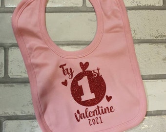 Valentines Baby Bibs #girls #boys #my1stvalentines #welsh #english