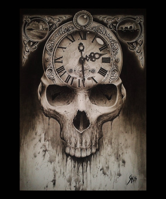 Reloj de craneo imprimir