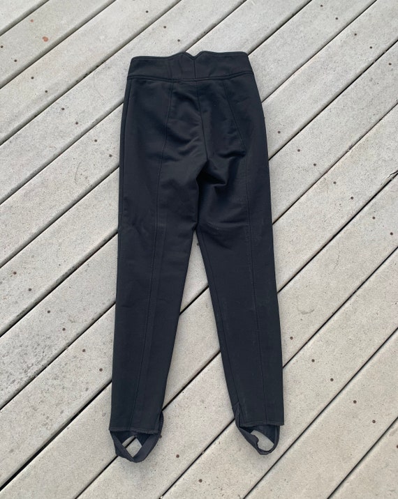 Vintage 80’s Black Stirrup Snowpants || 1980’s - image 2