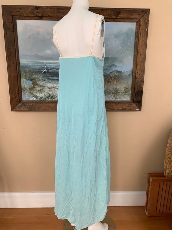 Vintage 1970’s Baby Blue Empire Waist Maxi Dress … - image 4