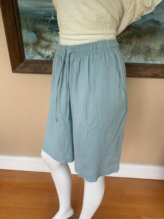 Vintage 90’s Blue High Waisted Shorts w Elastic W… - image 4