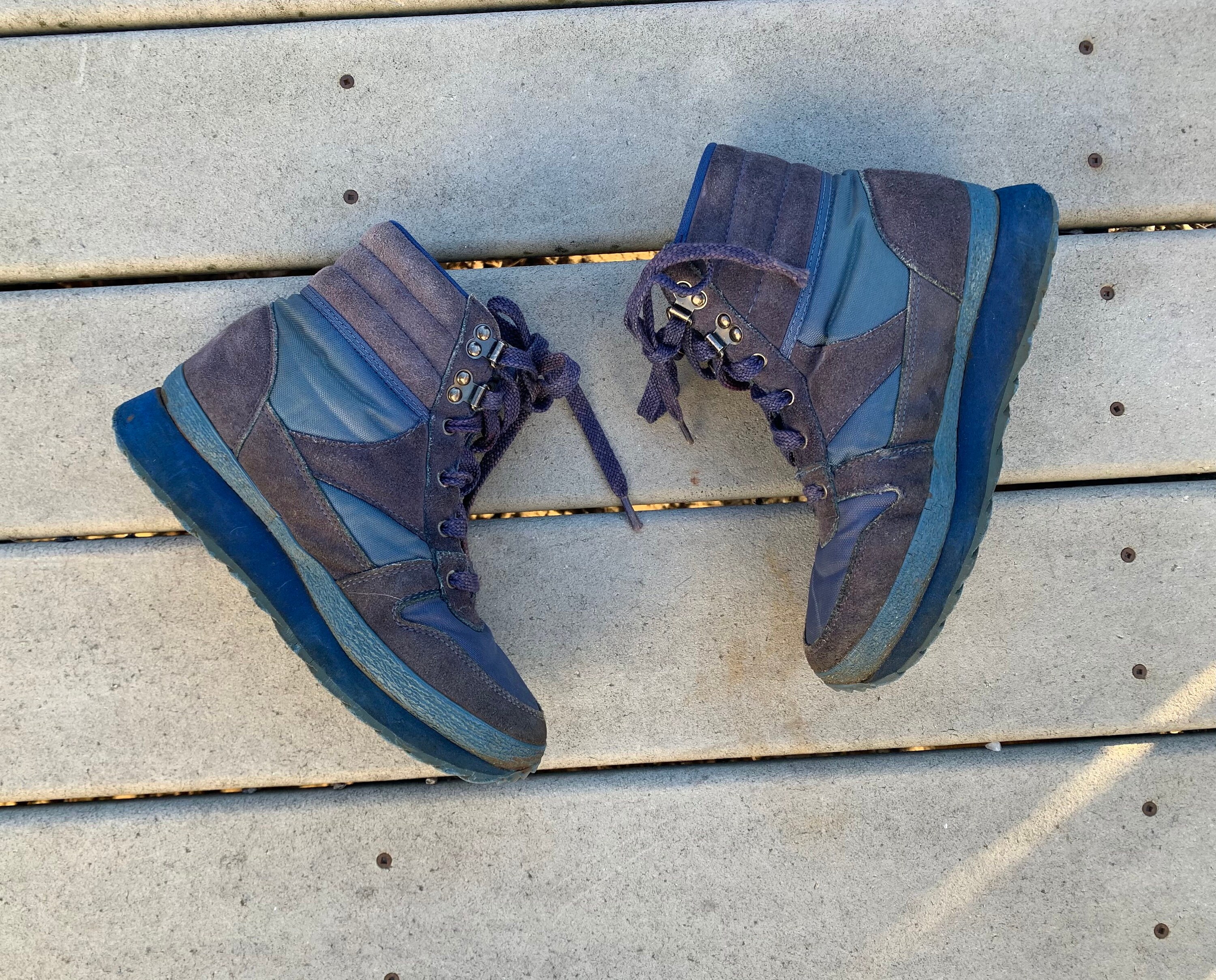 fleece lined wedge sneakers