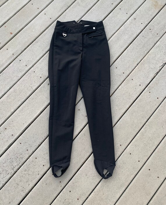 Vintage 80’s Black Stirrup Snowpants || 1980’s - image 1