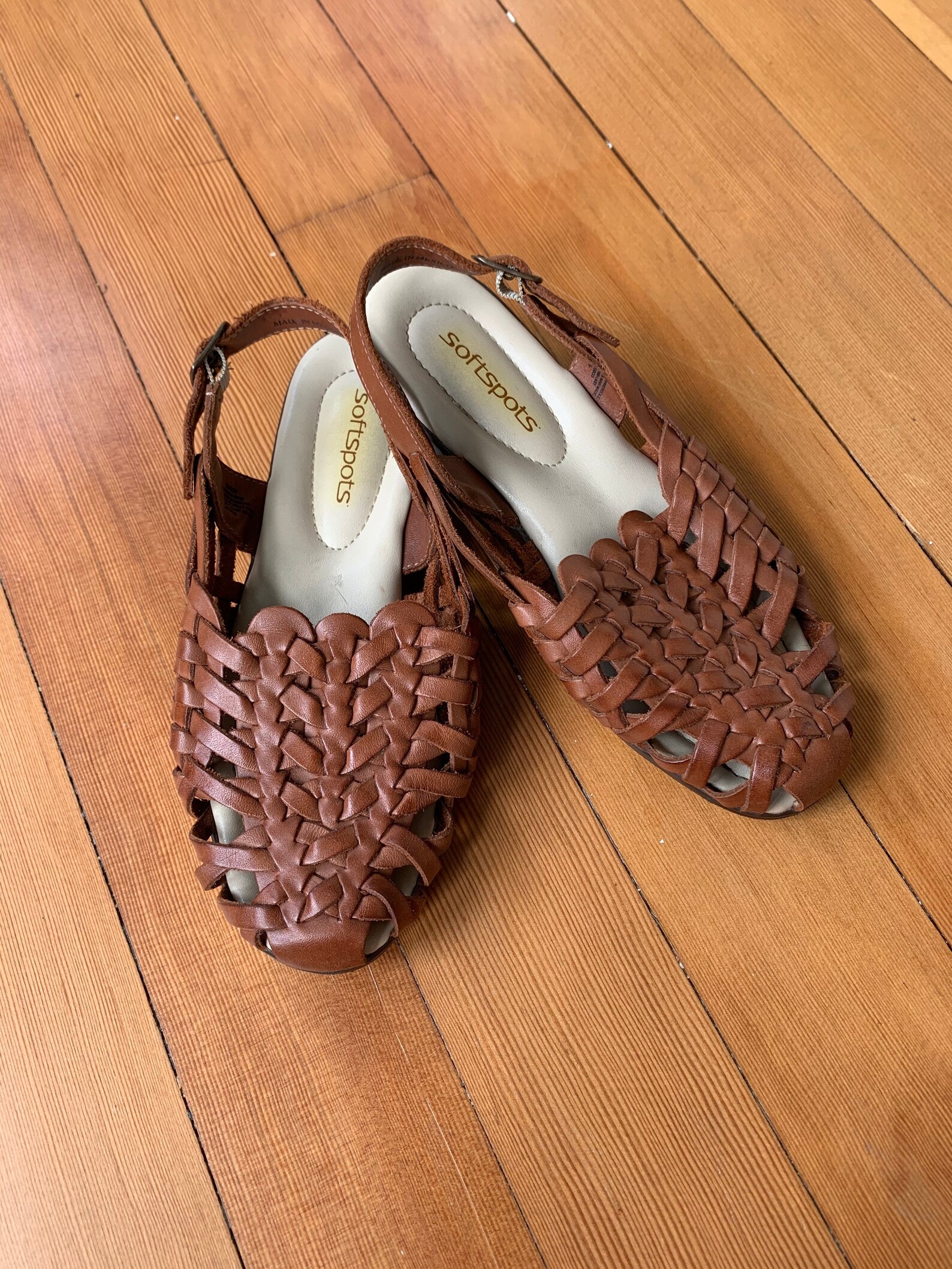Vintage Brown Huarache Sandals Woven Brown Sandals w Etsy