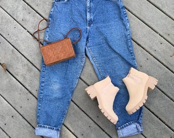 Vintage Gold Rush Acid Wash Jeans W28 L32: High-waisted Baggy