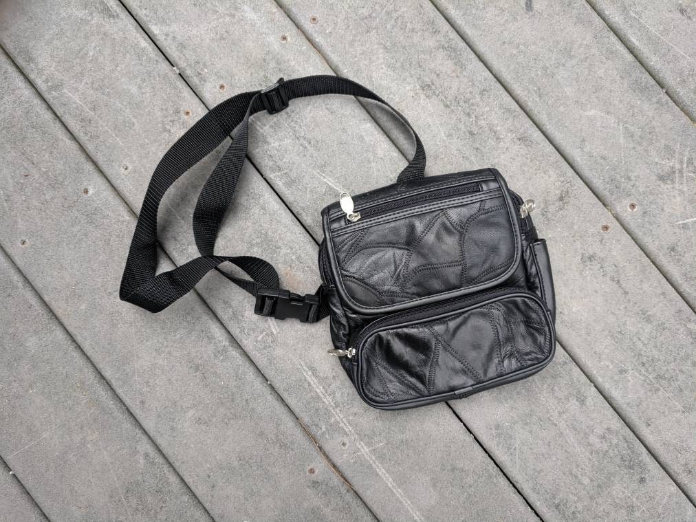 black square fanny pack
