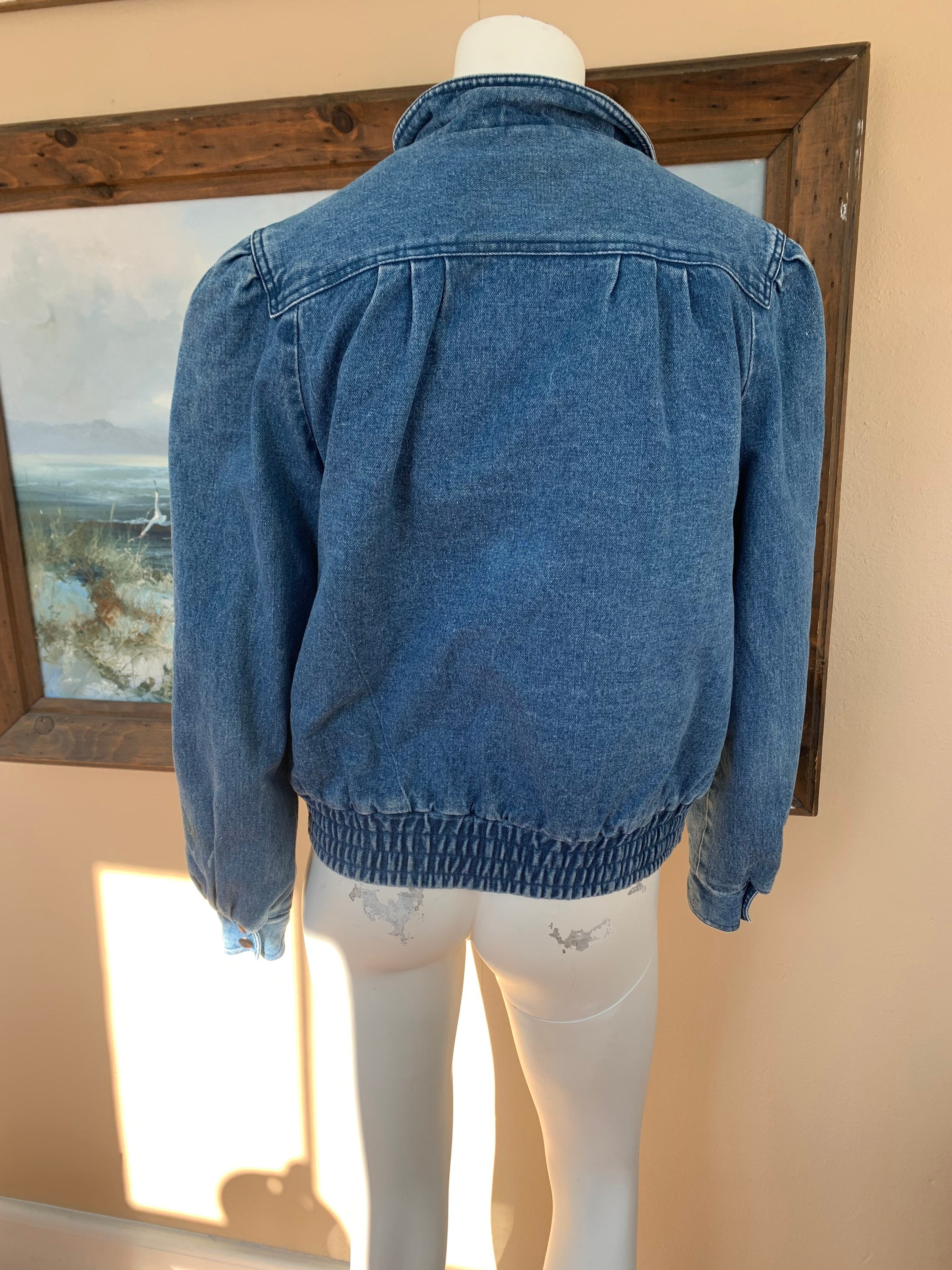 Vintage 80's Flannel Lined Jean Jacket || Dark Wash Denim