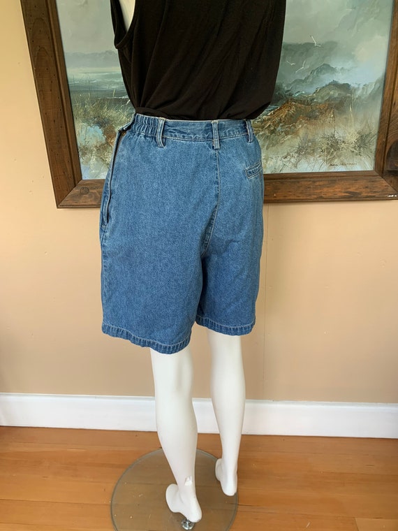 Vintage 90’s Denim Skort Shorts w Pockets, 27” - image 7