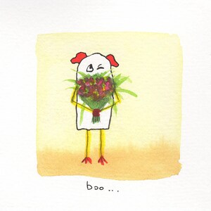 Boo Emotional Art | Printable Art | Digital Download | Kids Wall Art | Colorful Ghost Illustration