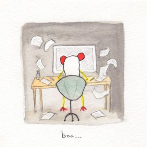 Boo Emotional Art | Printable Art | Digital Download | Kids Wall Art | Colorful Ghost Illustration