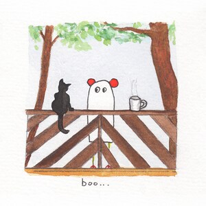 Boo Emotional Art | Printable Art | Digital Download | Kids Wall Art | Colorful Ghost Illustration