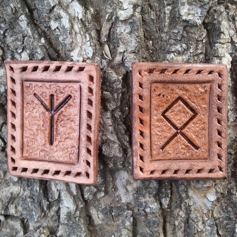 Pair2 Tooled Leather Viking Rune Sewon Patches Etsy