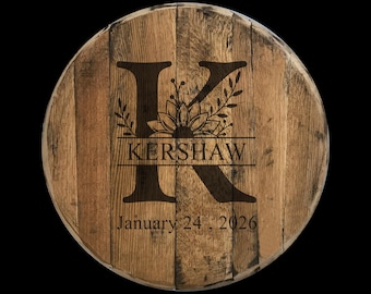 Barrel head sign, barrel head customized, wedding guest book, barrel head guest book - barrel top guest book - sunflower etched guestbook