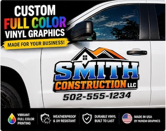 Custom Full Color Logo Decal | Business Vehicle Graphics | Truck Door Logo | Printed Vinyl Decal | Company Branding Sticker