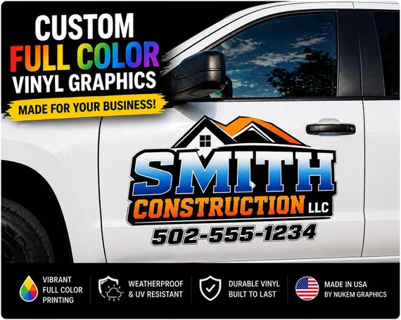 Custom Full Color Logo Decal | Business Vehicle Graphics, Company Sticker