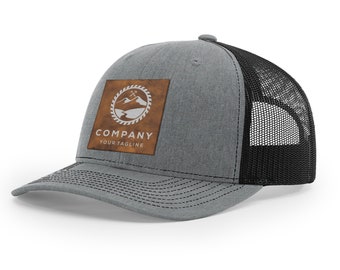 Custom Leather Patch Hats - Personalized Logo Hat, Laser Engraved Leather Patch, Promotional Gifts, Custom Logo Hat, Company Logo Hat