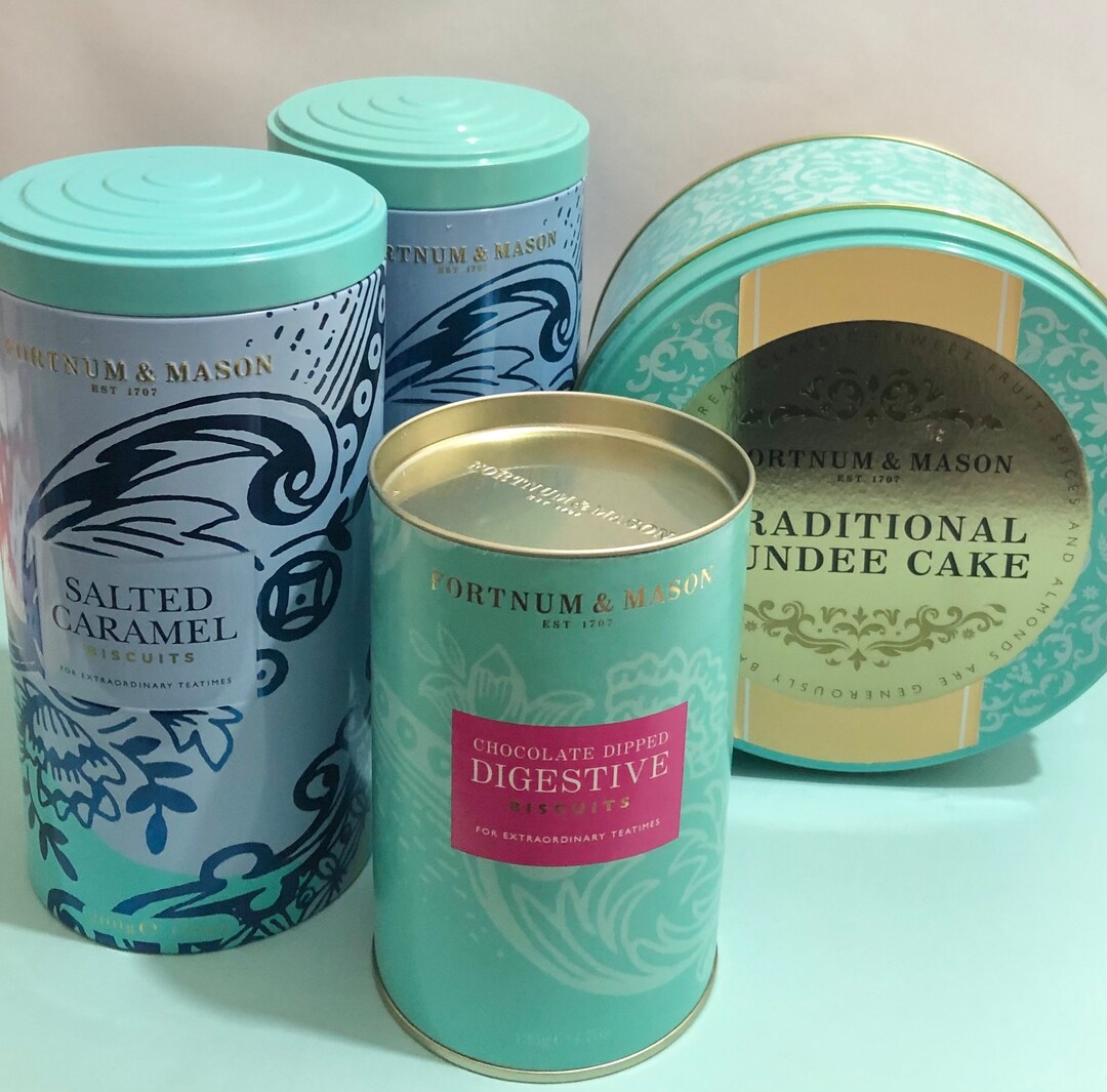 Fortnum & Masons Biscuit and Cake Tins pre Loved Empty Tins Posh
