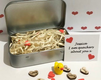 Personalised Duck Gift I'm Quackers About You I Ducking Love You I Love You For Him or Her Any Message Printed