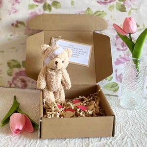 Get Well Soon Hospital Teddy Bear Eye Operation Recovery Gift Personalised Gift Tag Choice Of Verse