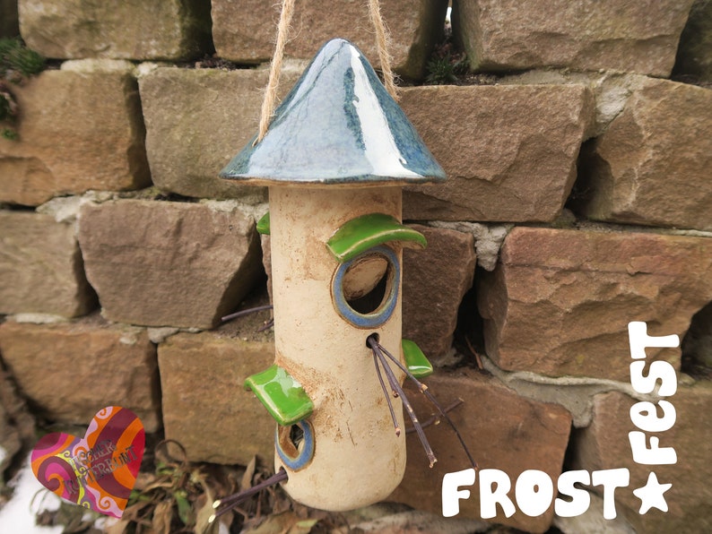 Vogelfutterhaus Futterbude Frostfest Handgetopferte Etsy