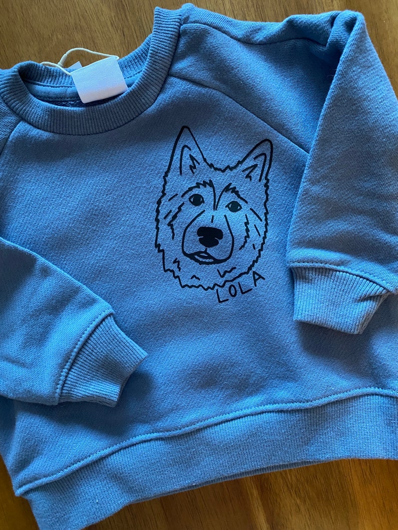 Custom Pet Sweatshirt//Custom Dog Sweatshirt//Baby Shower Gift//Pet Portrait Sweatshirt//New Mom Mama to Be Gift//Baby Holiday Gift Idea image 4