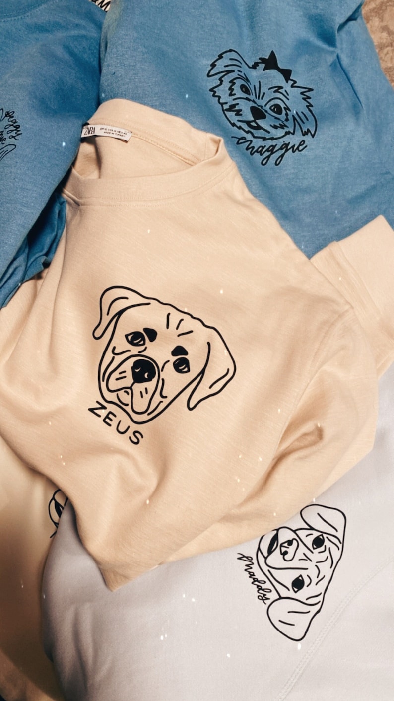 Custom Pet Sweatshirt//Custom Dog Sweatshirt//Baby Shower Gift//Pet Portrait Sweatshirt//New Mom Mama to Be Gift//Baby Holiday Gift Idea image 2