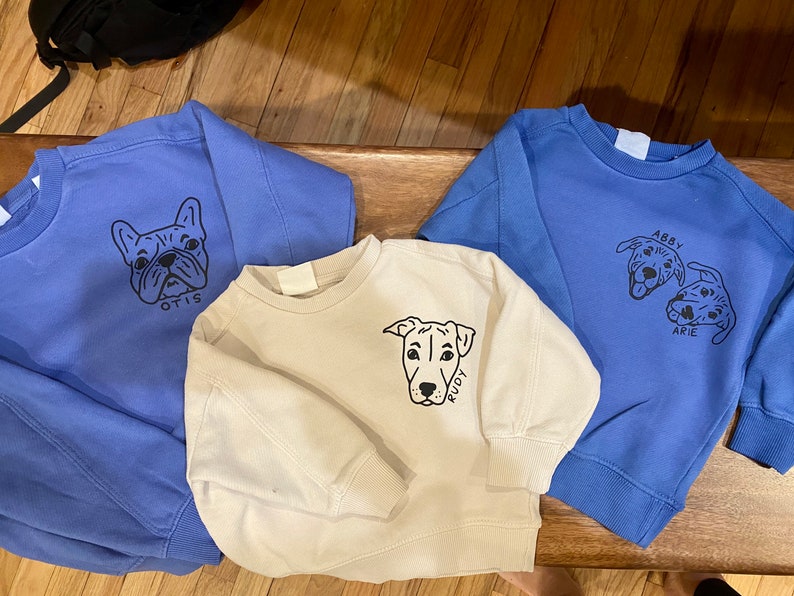 Custom Pet Sweatshirt//Custom Dog Sweatshirt//Baby Shower Gift//Pet Portrait Sweatshirt//New Mom Mama to Be Gift//Baby Holiday Gift Idea image 5