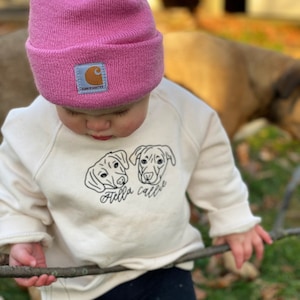 Custom Pet Sweatshirt//Custom Dog Sweatshirt//Baby Shower Gift//Pet Portrait Sweatshirt//New Mom Mama to Be Gift//Baby Holiday Gift Idea image 1
