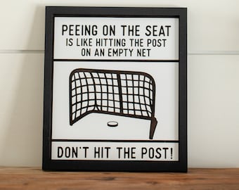 Hockey Bathroom Sign, Hockey Sign