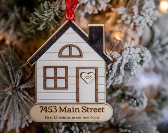 New Home Ornament, Custom Personalized Ornaments, Realtor Gifts, Closing Basket Ornament