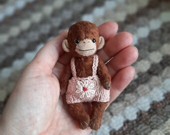 Tiny Teddy Monkey 3.5" Plush Mini Toy Cute stuffed pocket animal gift