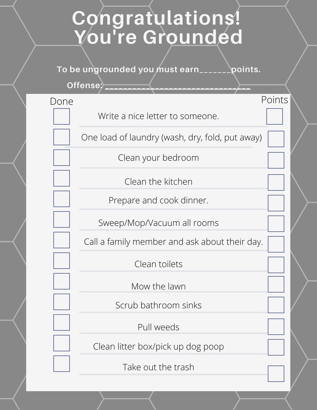 Congratulations! You're Grounded Template - Etsy