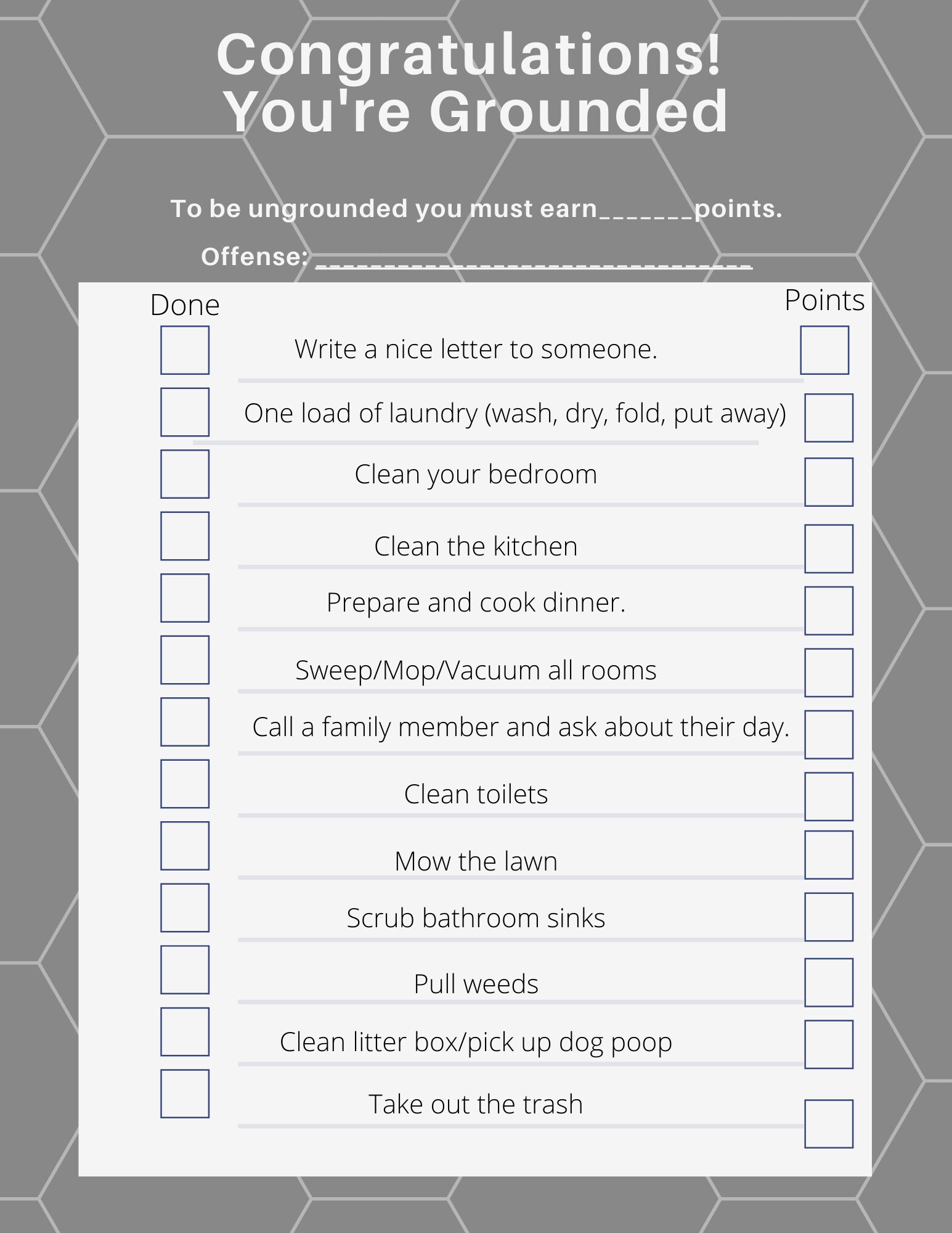 Congratulations! You're Grounded Template - Etsy
