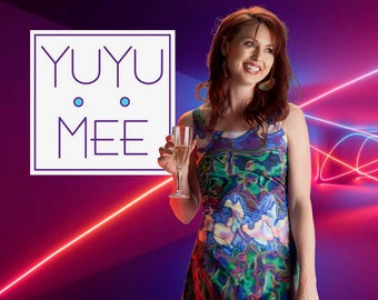 Rave Purpquoise Bodycon Dress Psychedelic Art Festival