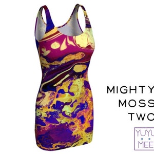 Bodycon Dress, Rave, Festival, Psychedelic Art, &quot;Might Moss Two&quot;
