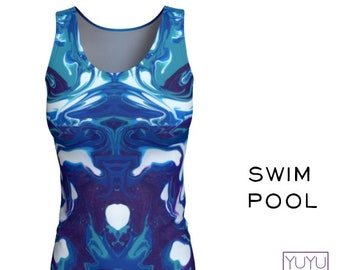 Tank-Top, lang, Damen, Yoga, Fitness, "SWIM POOL"
