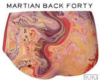 Mini Shorts, Festival, Yoga, Schwimmen, Frauen, Männer, "Martian Back Forty"