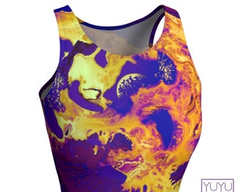 Crop Top, psychedelische Kunst Top, "Mighty Moss Zwei"