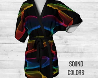 Kimono Robe Men's Women's Unisex "Sound Colors ", Gifts for Him, Gifts for Her