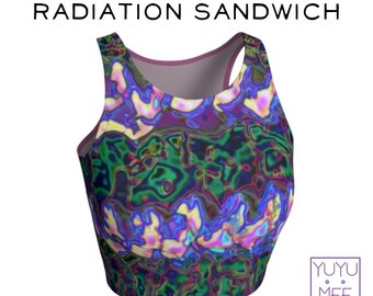 Crop Top, psychedelische Metallic-Muster, TRIPPY "Strahlung Sandwich"