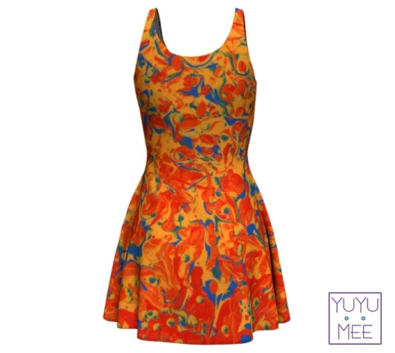 strapless open back dress Cue Compliment cotton Shirt In Orange and Blue  Knot A Label