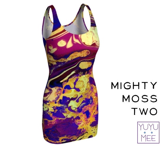 Psychedelic Jungle Forest Floral Bodycon Dress