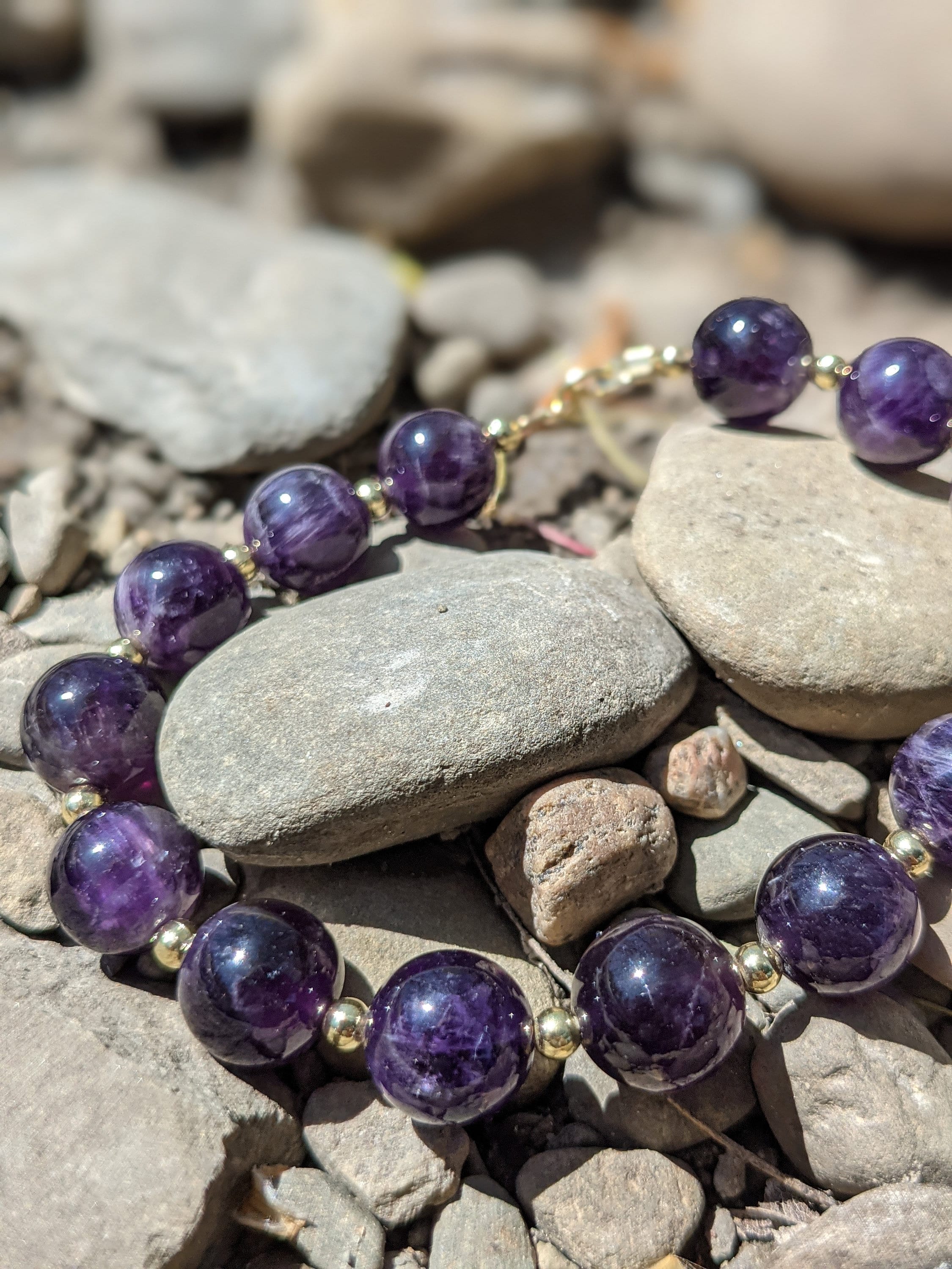 Amethyst Crystal Wholeness Bracelet 10mm Healing Crystal Etsy