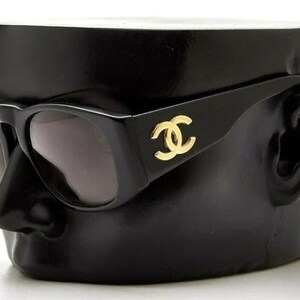 Vintage Woman Sunglasses Chanel 0004 Woman Frame Black Acetat Eyewear 80' Luxury Glasses Classic Vintage Accessories
